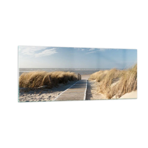 Tablou pe sticlă - În spatele dunei, în zumzetul ierbii - 100x40 cm