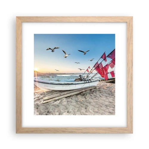 Poster în ramă de stejar deschis - O odihnă binemeritată - 30x30 cm