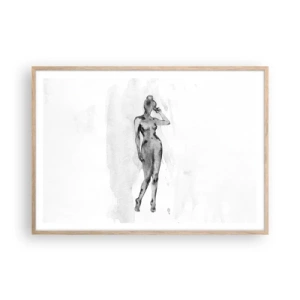 Poster în ramă de stejar deschis - Un studiu al idealului de feminitate - 100x70 cm