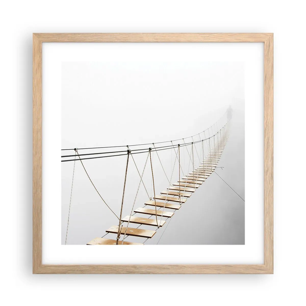 Poster în ramă de stejar deschis - Unde te va duce? - 40x40 cm