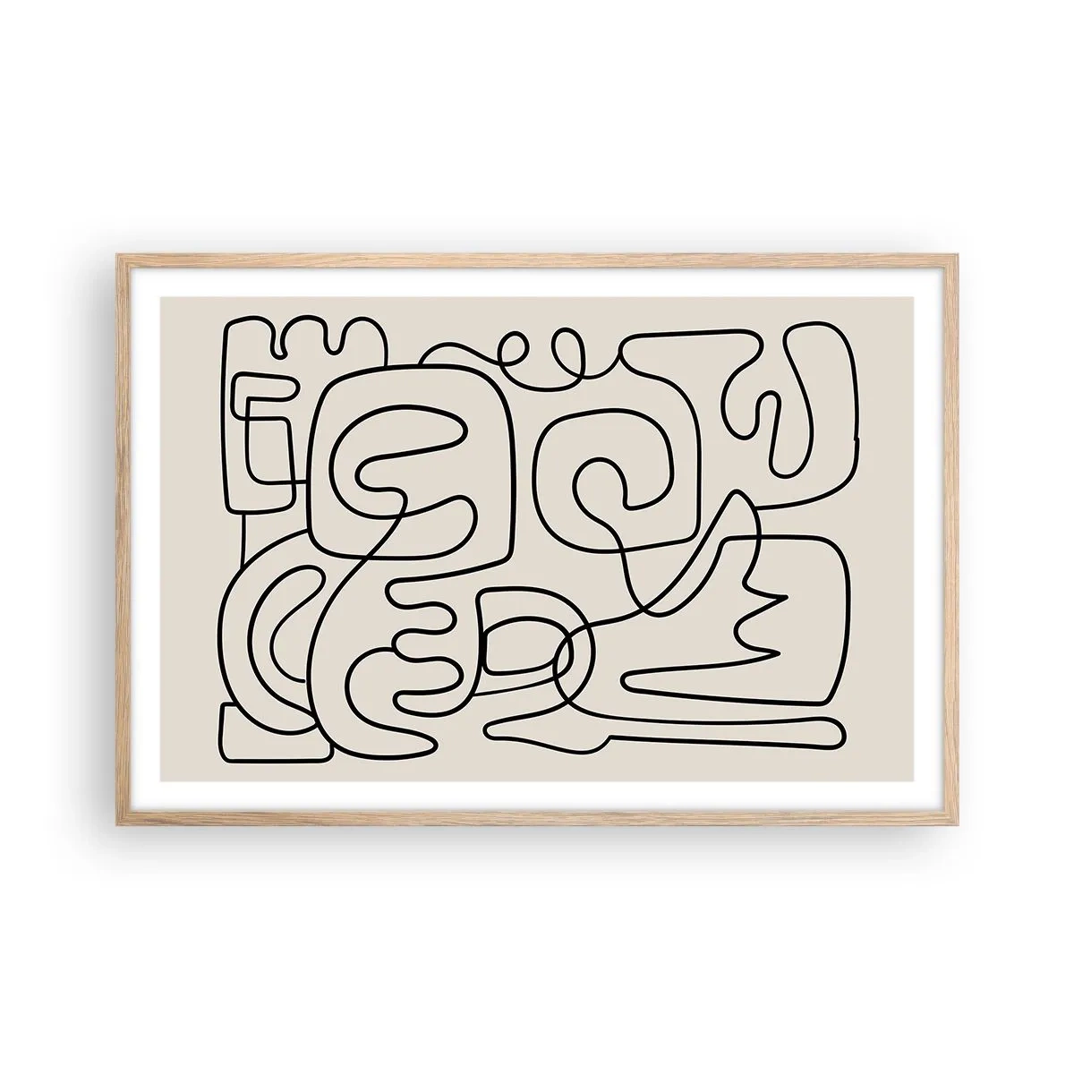 Poster în ramă de stejar deschis - Pe traseu - 91x61 cm