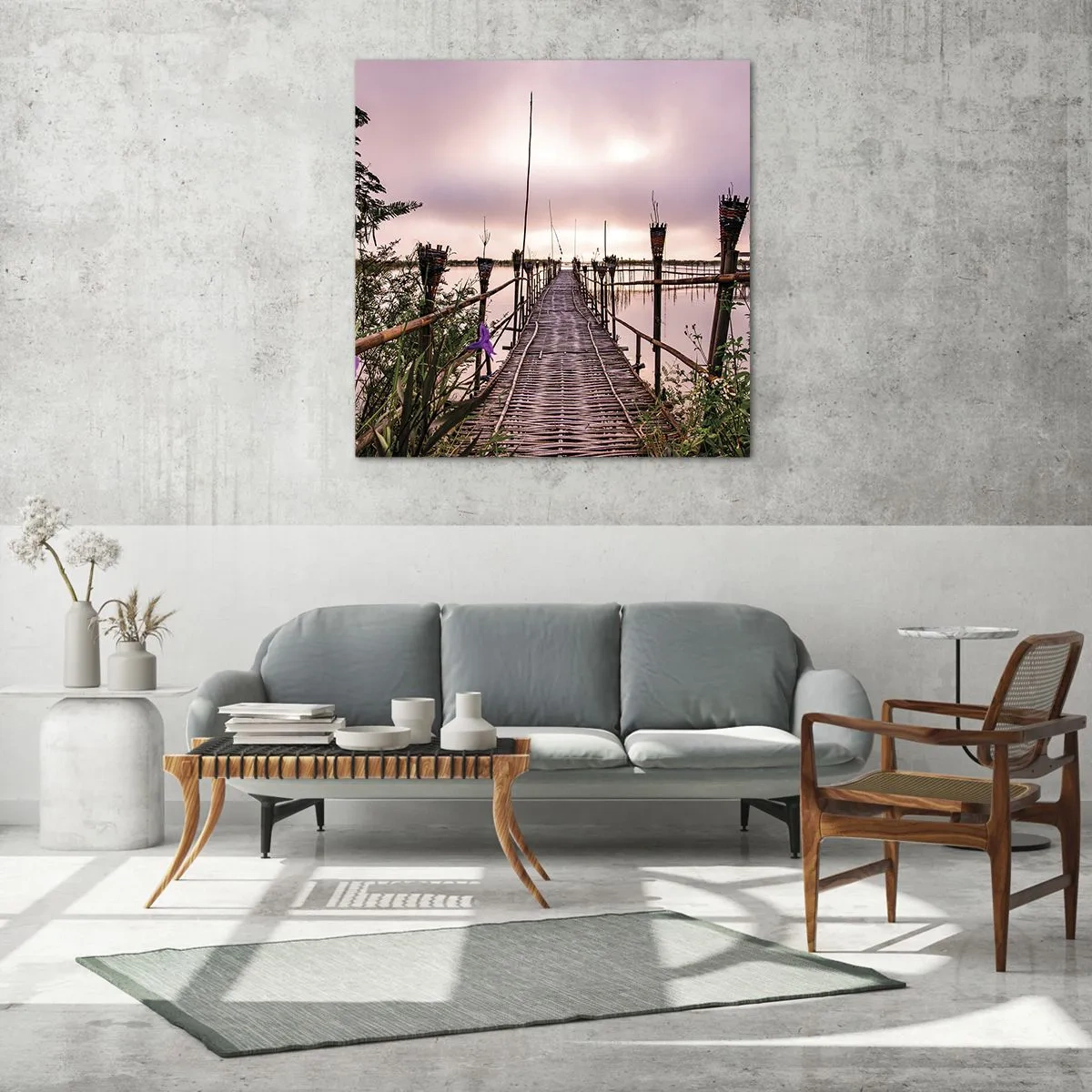 Tablou pe sticlă - Pacea și liniștea Asiei - 70x70 cm