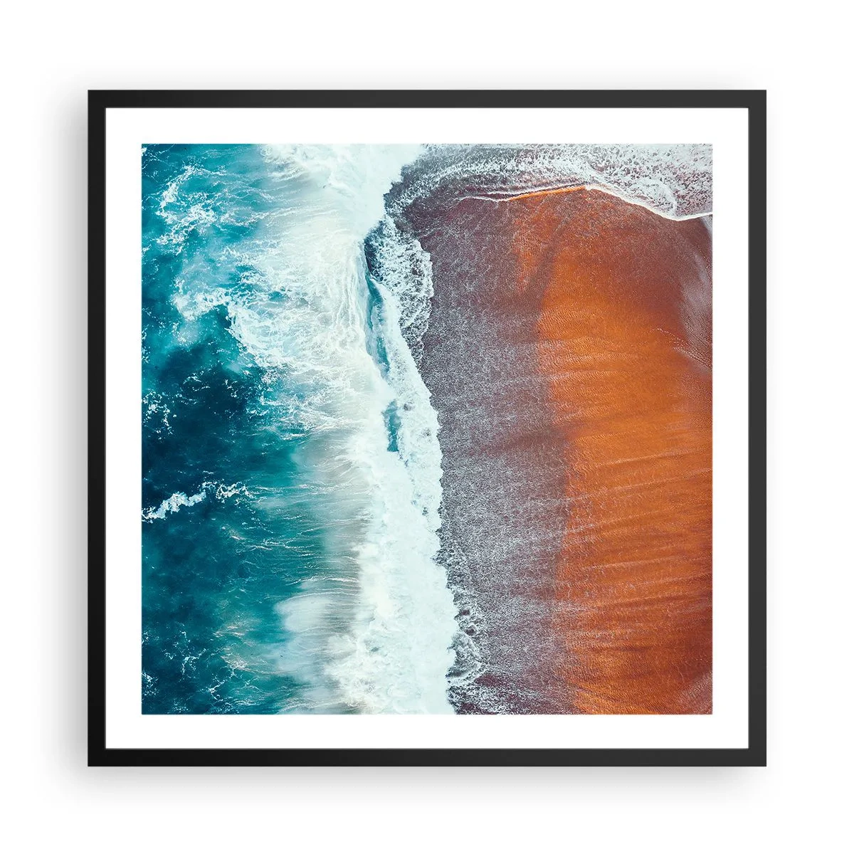 Poster în ramă neagră - Atingerea oceanului - 60x60 cm