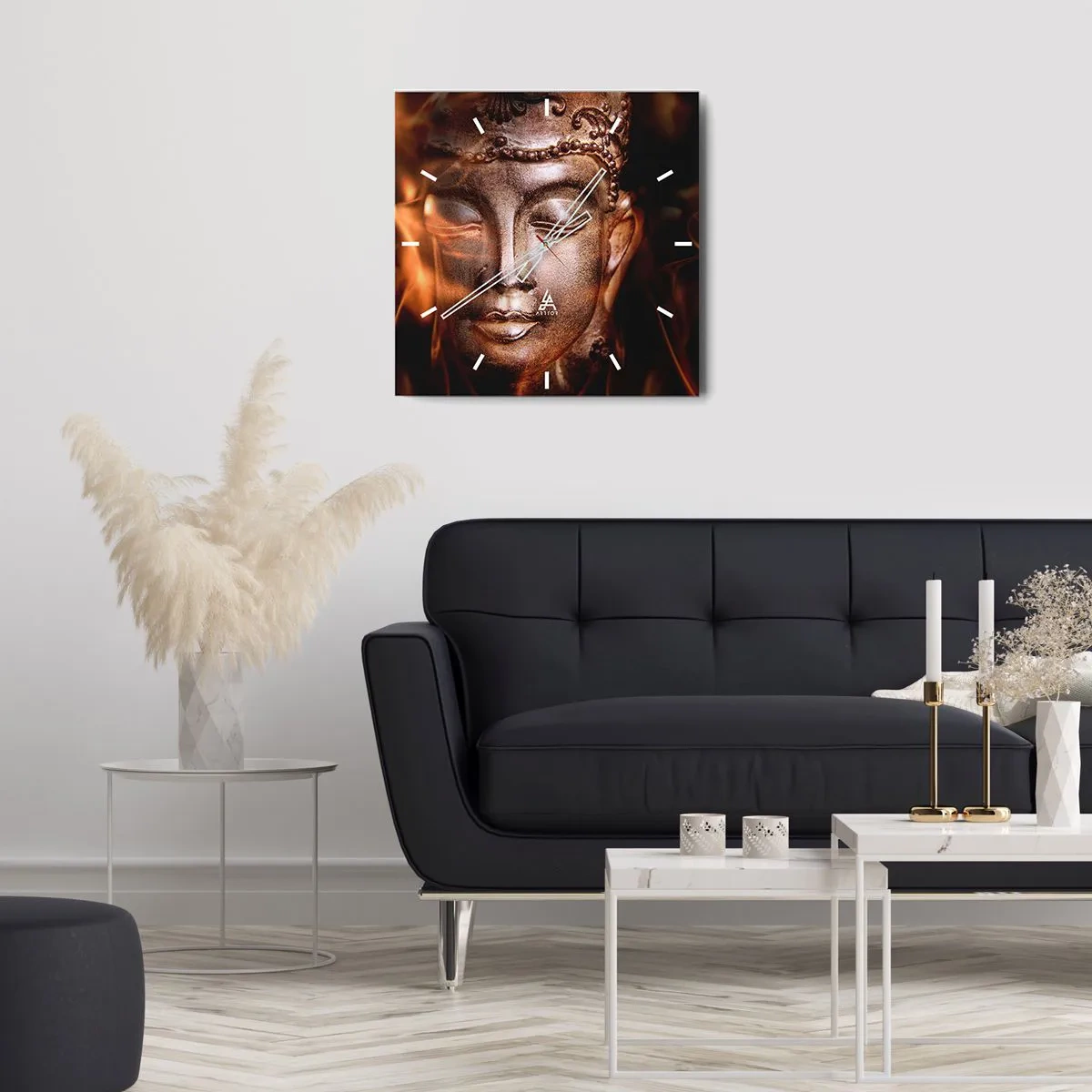 Ceas de perete - Ceas pe sticlă - Există doar aici și acum - 30x30 cm