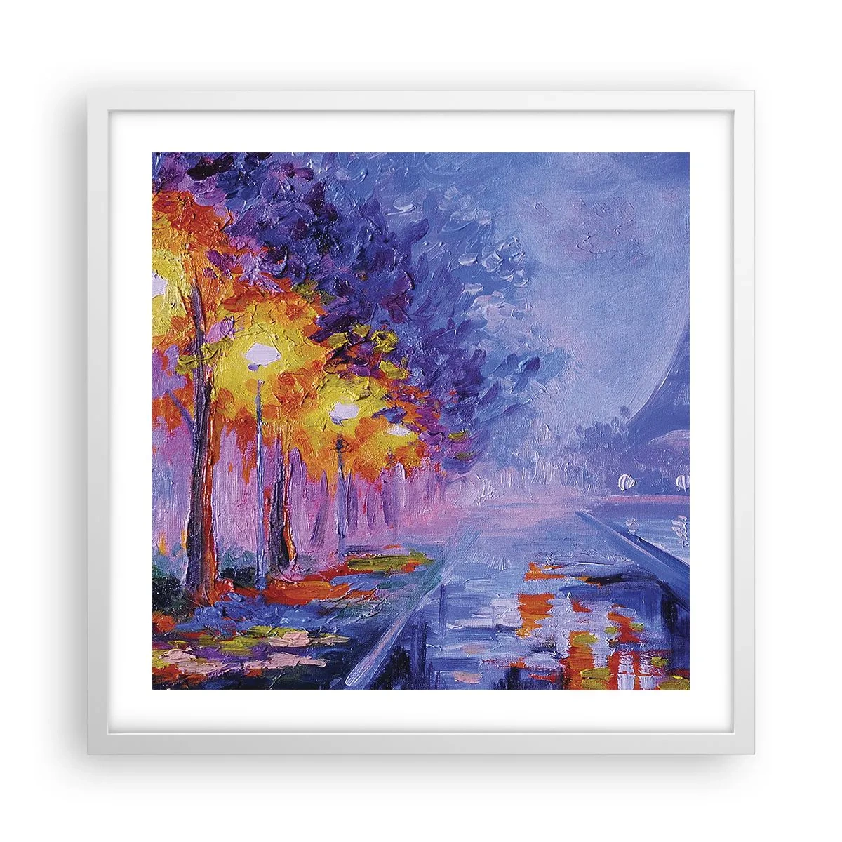 Poster în ramă albă - O plimbare de vis - 50x50 cm