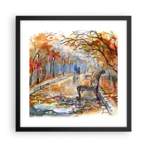 Poster în ramă neagră - Pășim împreună în toamnă - 40x40 cm
