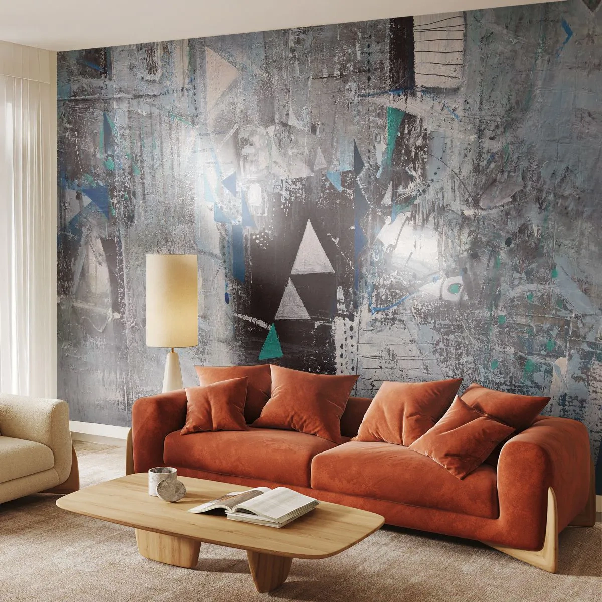 Tapet Autoadeziv Deluxe Sticker - Ordinea superioară a triunghiurilor - Abstracția, Bucată, Model modern - 450x315 cm