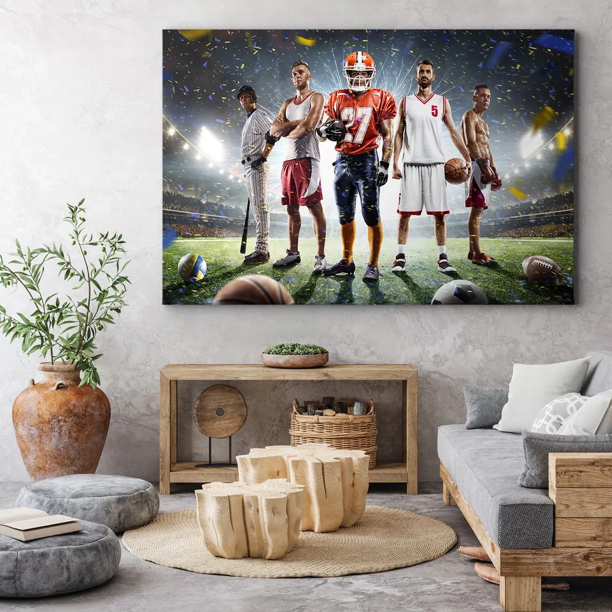 Tablou pe pânză - Gladiatori ai terenului de joc - 100x70 cm