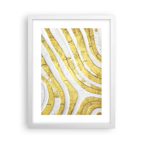 Poster în ramă albă - Compoziția în alb și auriu - 30x40 cm