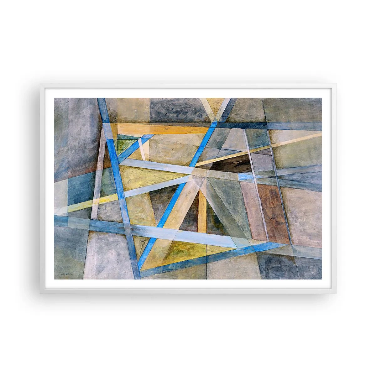 Poster în ramă albă - Drept sau de-a curmezișul? - 100x70 cm