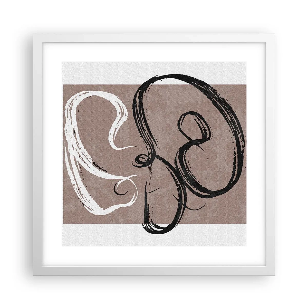 Poster în ramă albă - Compoziția - căutarea plenitudinii - 40x40 cm