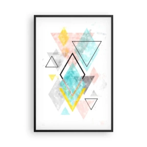 Poster în ramă neagră - Joc geometric - 61x91 cm