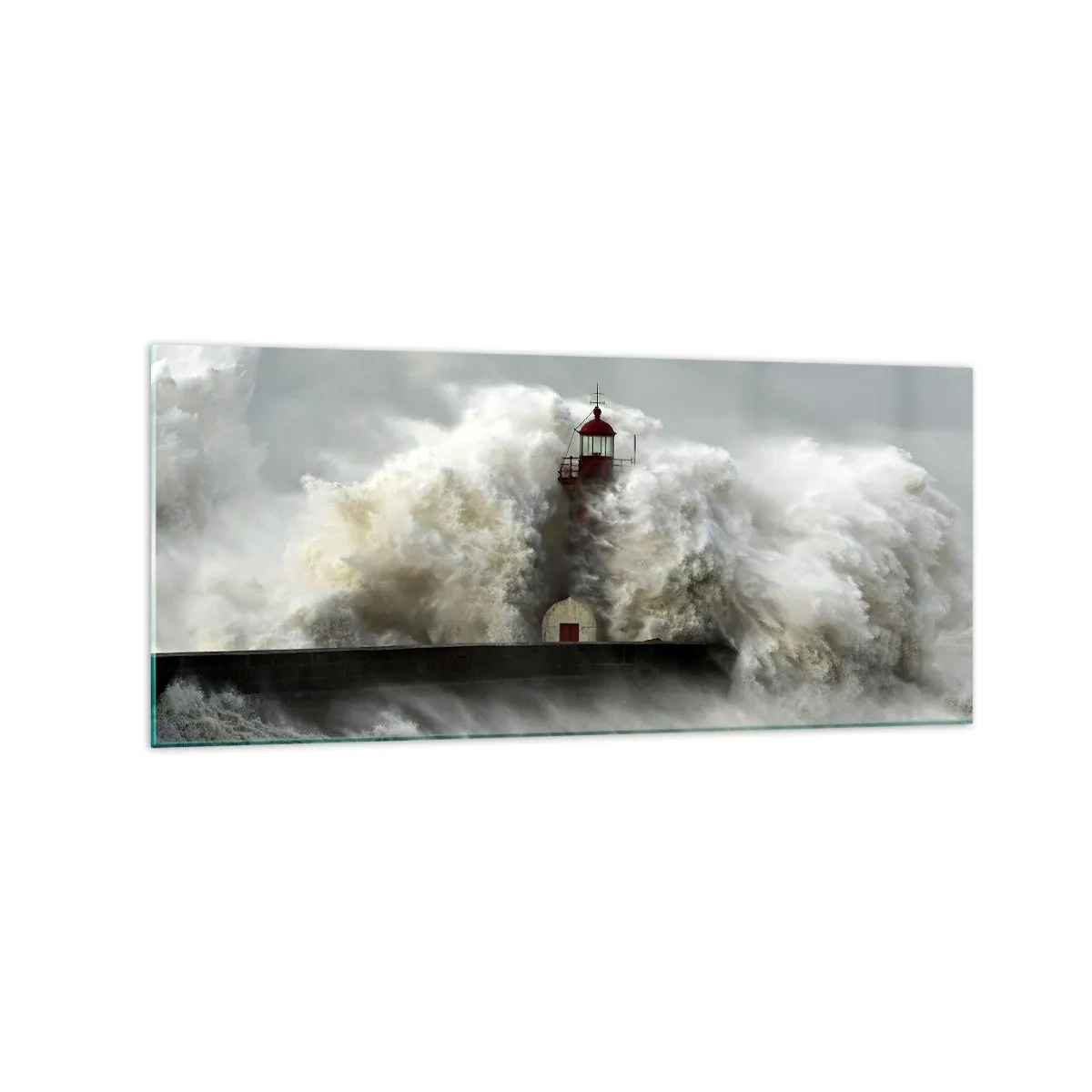 Tablou pe sticlă - Mânia oceanului - 120x50 cm