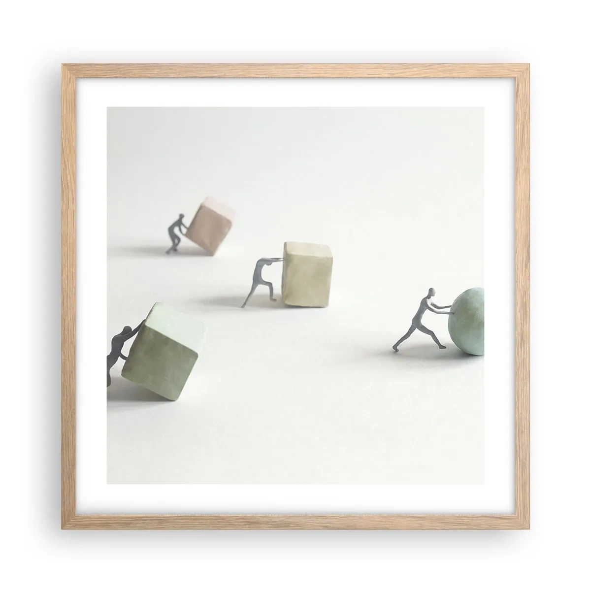 Poster în ramă de stejar deschis - Viața însăși - 50x50 cm