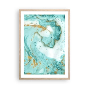 Poster în ramă de stejar deschis - Sub marele val al perioadei Edo - 50x70 cm