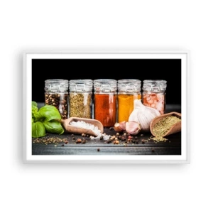 Poster în ramă albă - Pentru a da un gust vieții - 91x61 cm