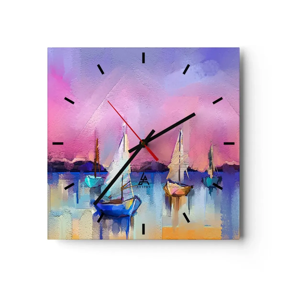 Ceas de perete - Ceas pe sticlă - Direcția: ape largi - 30x30 cm