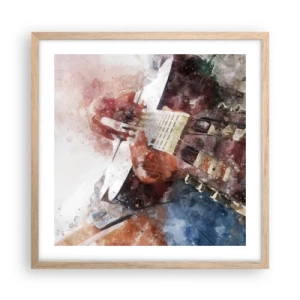 Poster în ramă de stejar deschis - Și ce părere ai? - 50x50 cm