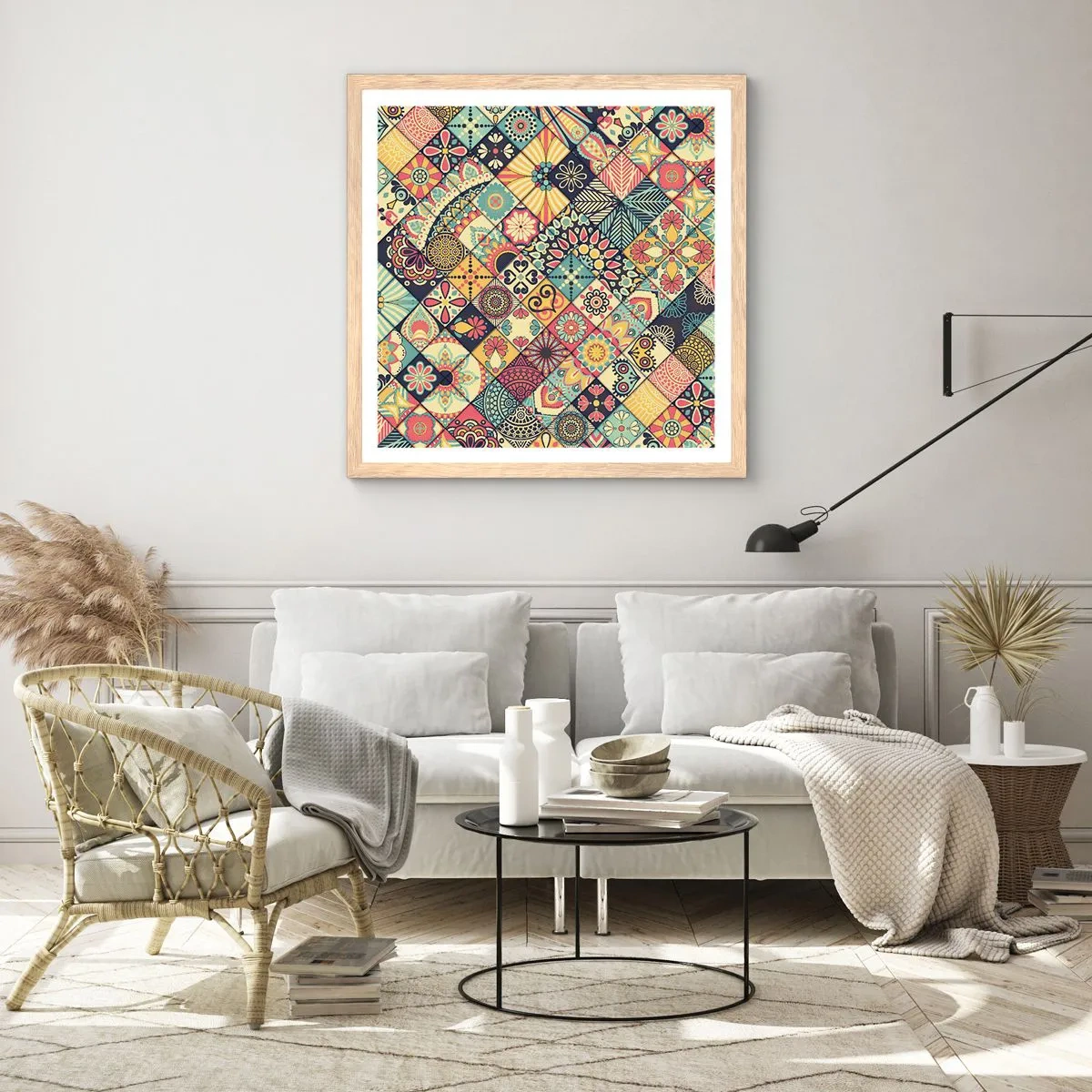 Poster în ramă de stejar deschis - Clima marocană - 50x50 cm