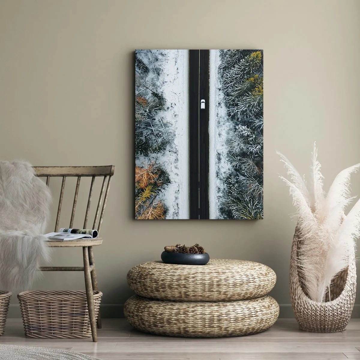 Tablou pe pânză - Prin pădurea de iarnă - 50x70 cm