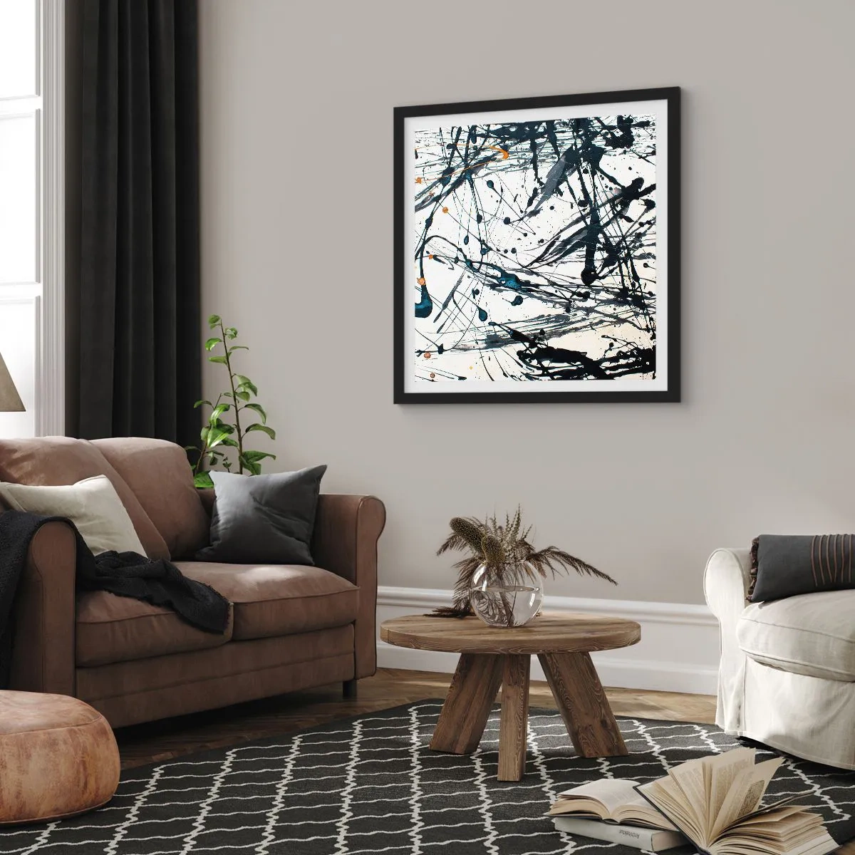 Poster în ramă neagră - Cu sau fără sens? - 60x60 cm