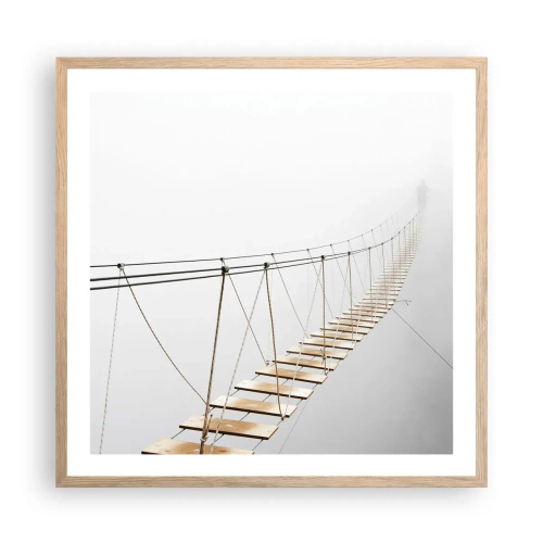 Poster în ramă de stejar deschis - Unde te va duce? - 60x60 cm