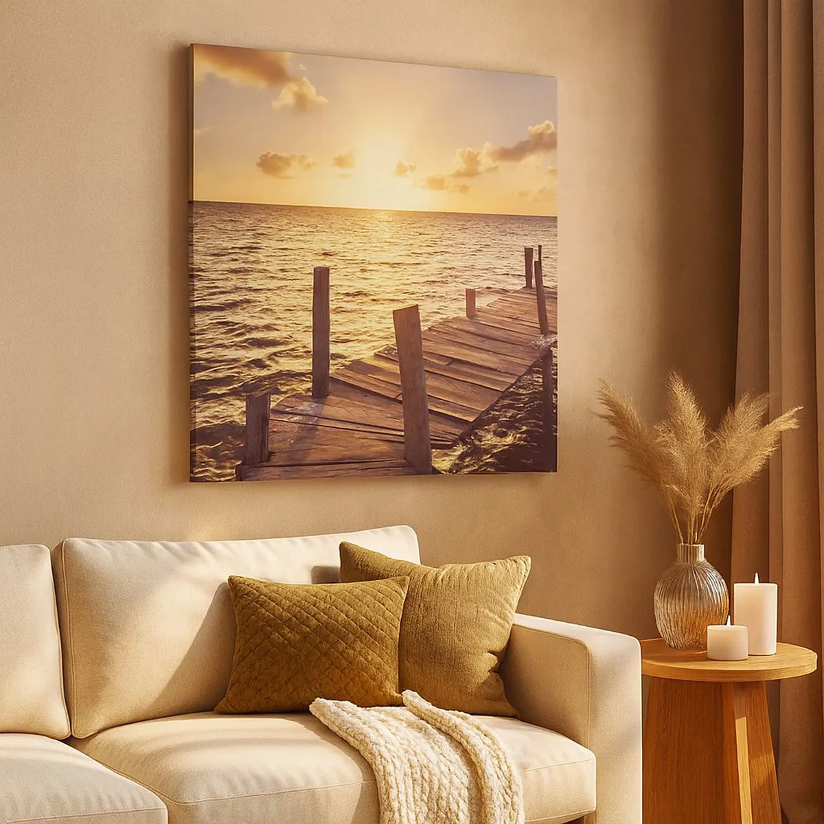 Tablou pe pânză - Tărâmul de aur al blândeții - 30x30 cm