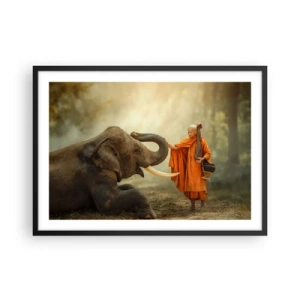 Poster în ramă neagră - Întâlnire în călătorie - 70x50 cm