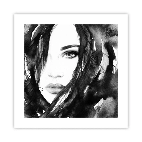 Poster - Studiu unei dame în alb și negru - 40x40 cm