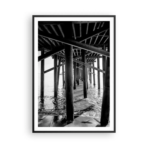 Poster în ramă neagră - Loc de ascuns pe plajă - 70x100 cm