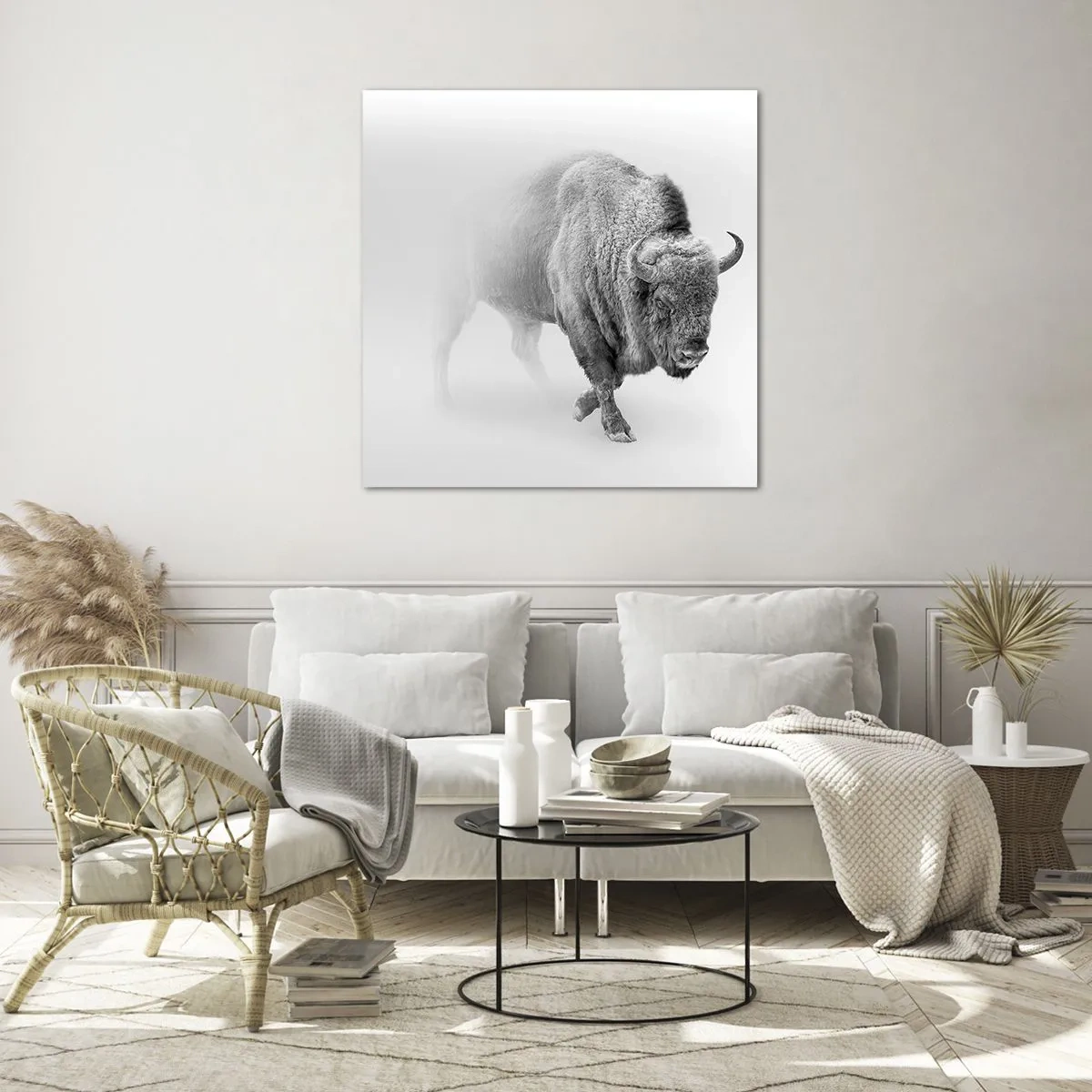 Tablou pe sticlă - Regele preriilor - 50x50 cm