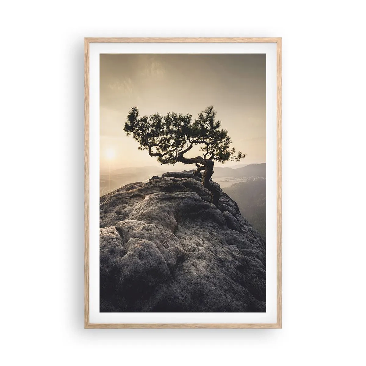 Poster în ramă de stejar deschis - Viața învinge întotdeauna - 61x91 cm