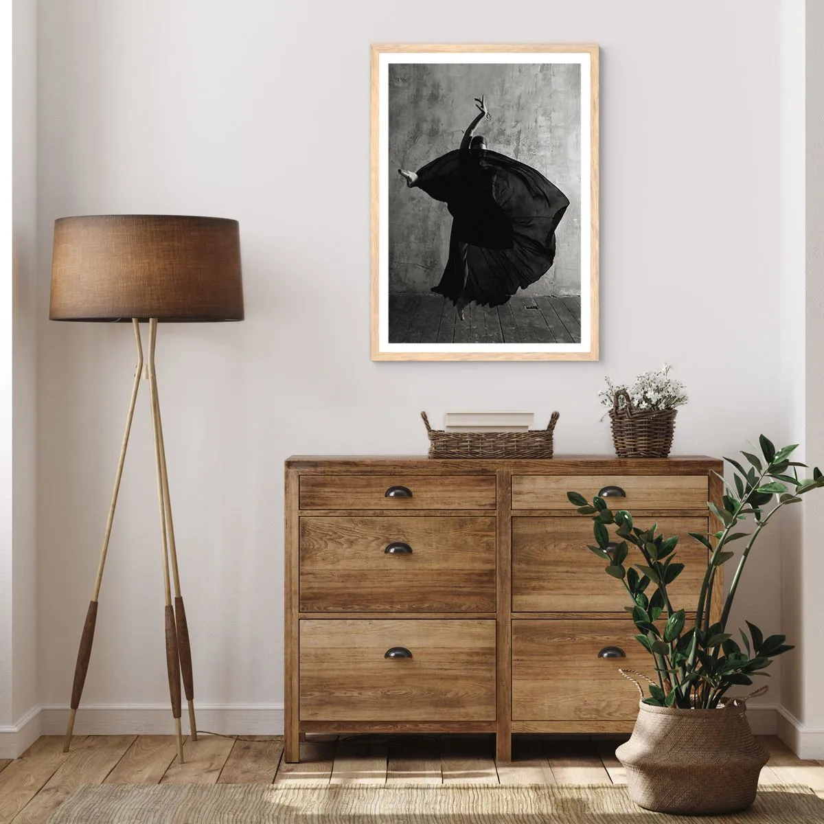 Poster în ramă de stejar deschis - Un pas pasional - 61x91 cm