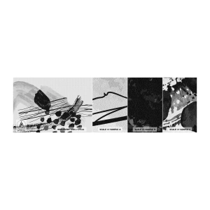 Mostră de Tapet Standard Eco - Abstracție organică în negru și alb - Abstracția, Modern, Bucată - 100x30 cm