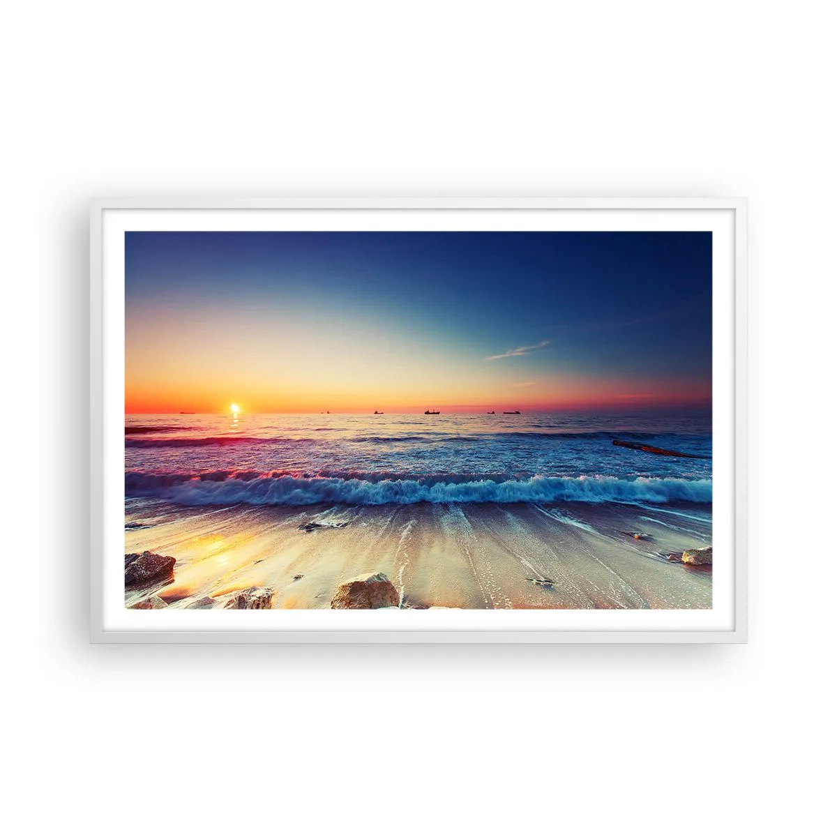 Poster în ramă albă - Și ce este dincolo de orizont? - 91x61 cm