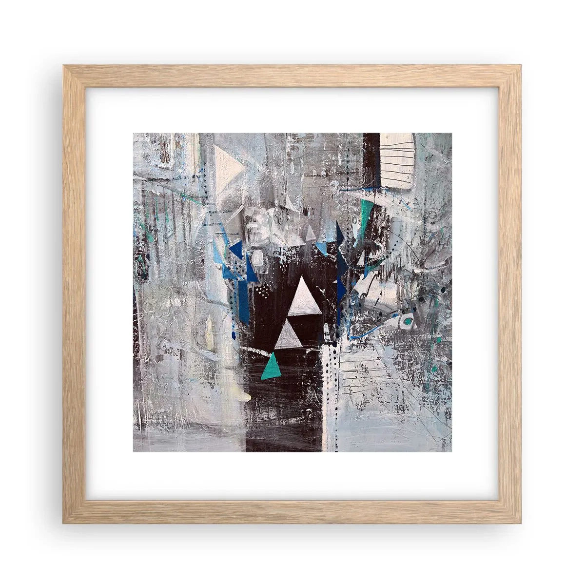 Poster în ramă de stejar deschis - Ordinea superioară a triunghiurilor - 30x30 cm
