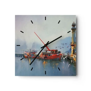 Ceas de perete - Ceas pe sticlă - La capătul lumii - 30x30 cm