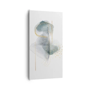 Tablou pe pânză - Despre relația dintre gri și auriu - 65x120 cm