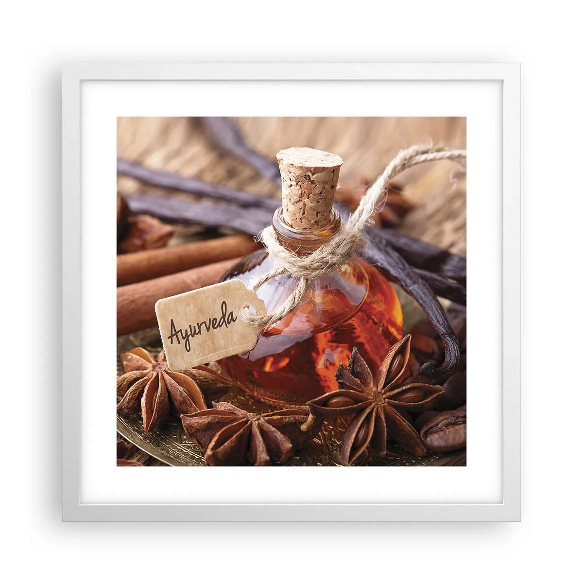 Poster în ramă albă - Unitatea trupului și a spiritului - 40x40 cm