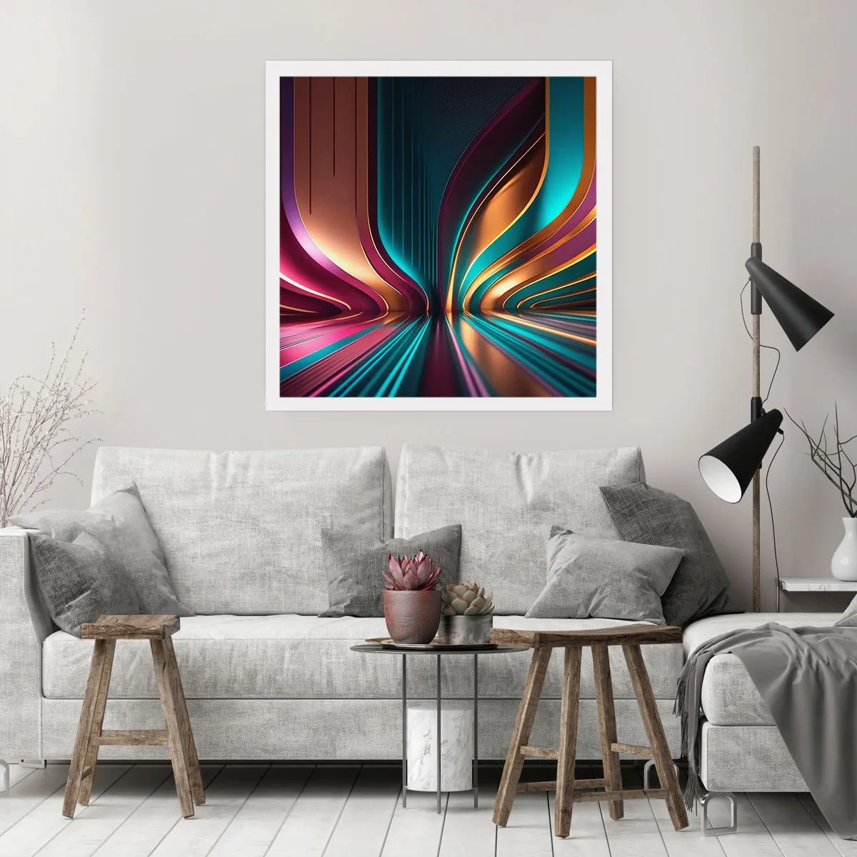 Poster - Arhitectură de lumină - 40x40 cm