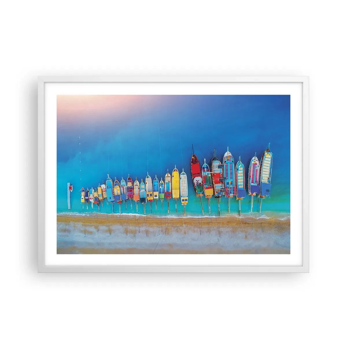 Poster în ramă albă - Din perspectiva unei păsări - 70x50 cm