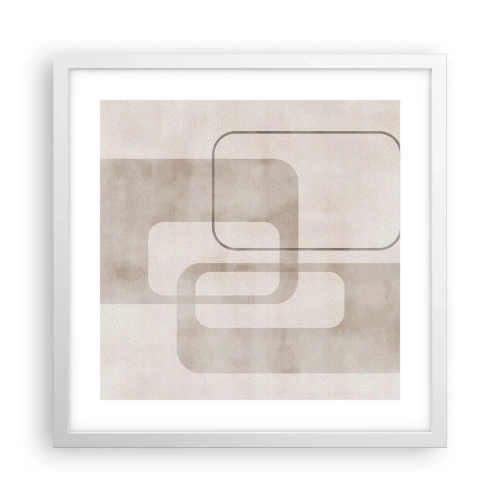 Poster în ramă albă - Fuga geometrică - 40x40 cm