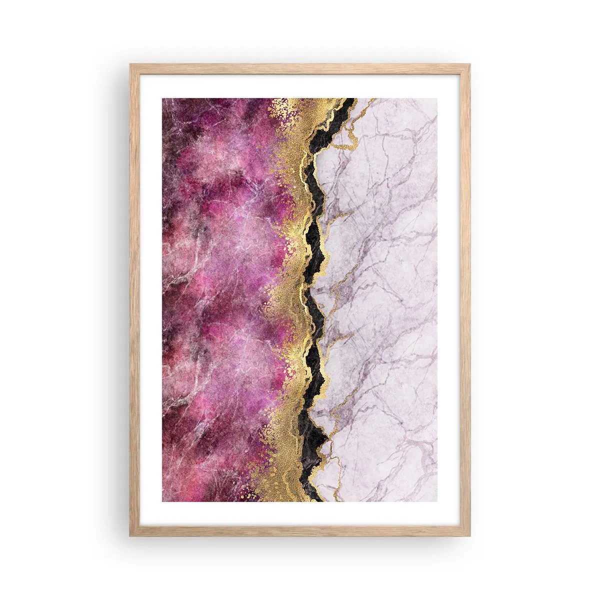 Poster în ramă de stejar deschis - La graniță - 50x70 cm