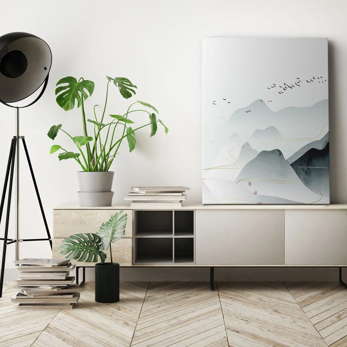 Tablou pe pânză - Peste vârfuri - 55x100 cm