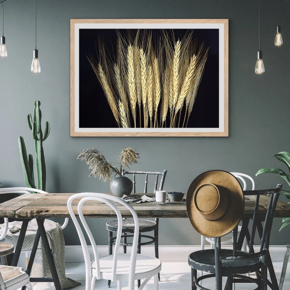 Poster în ramă de stejar deschis - Magie rustică - 100x70 cm