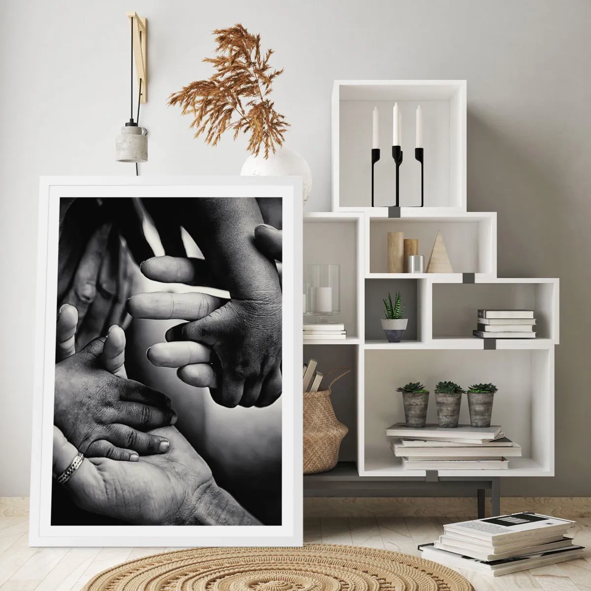 Poster în ramă albă - A fi om - 50x70 cm