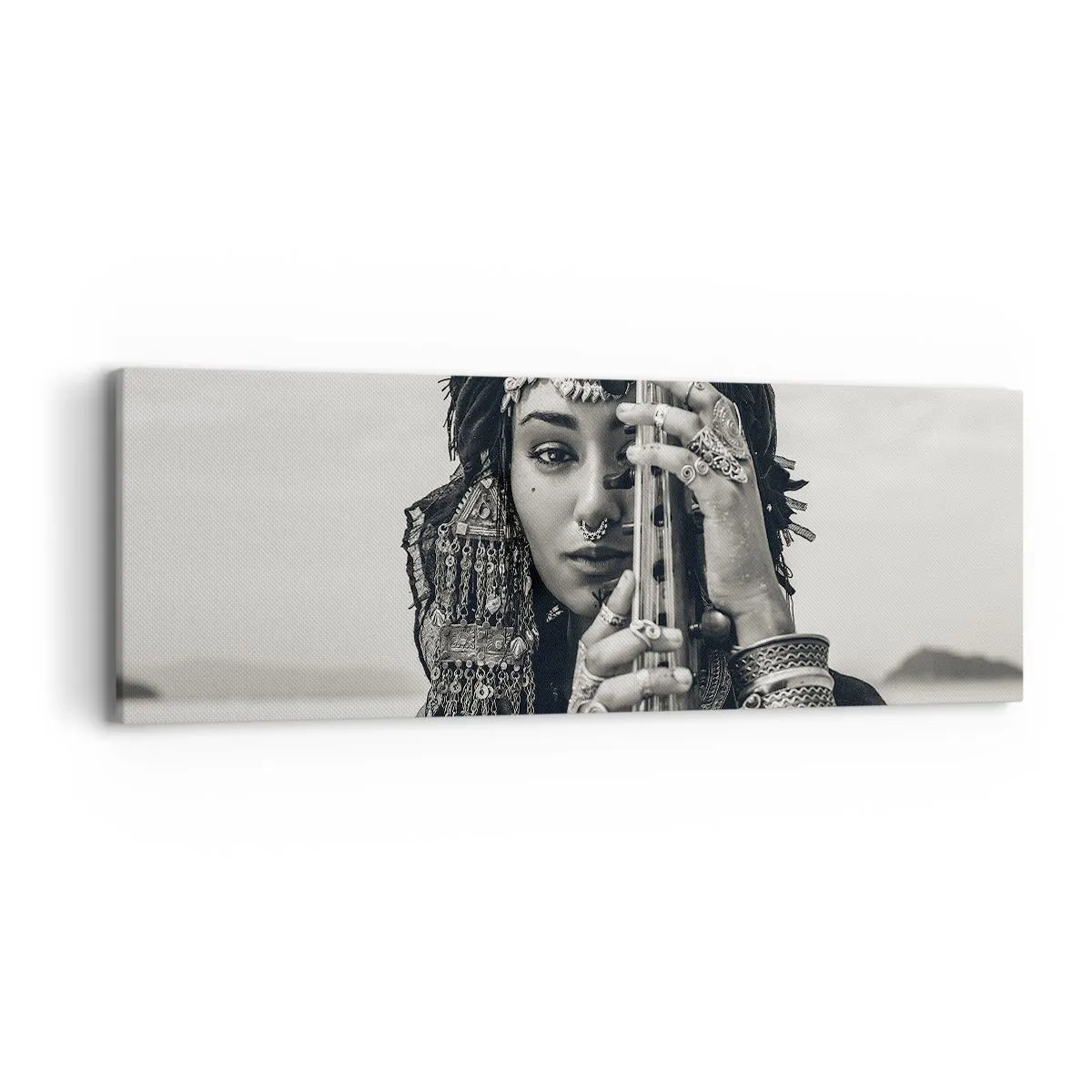 Tablou pe pânză - Muzica orientală în sine - 90x30 cm