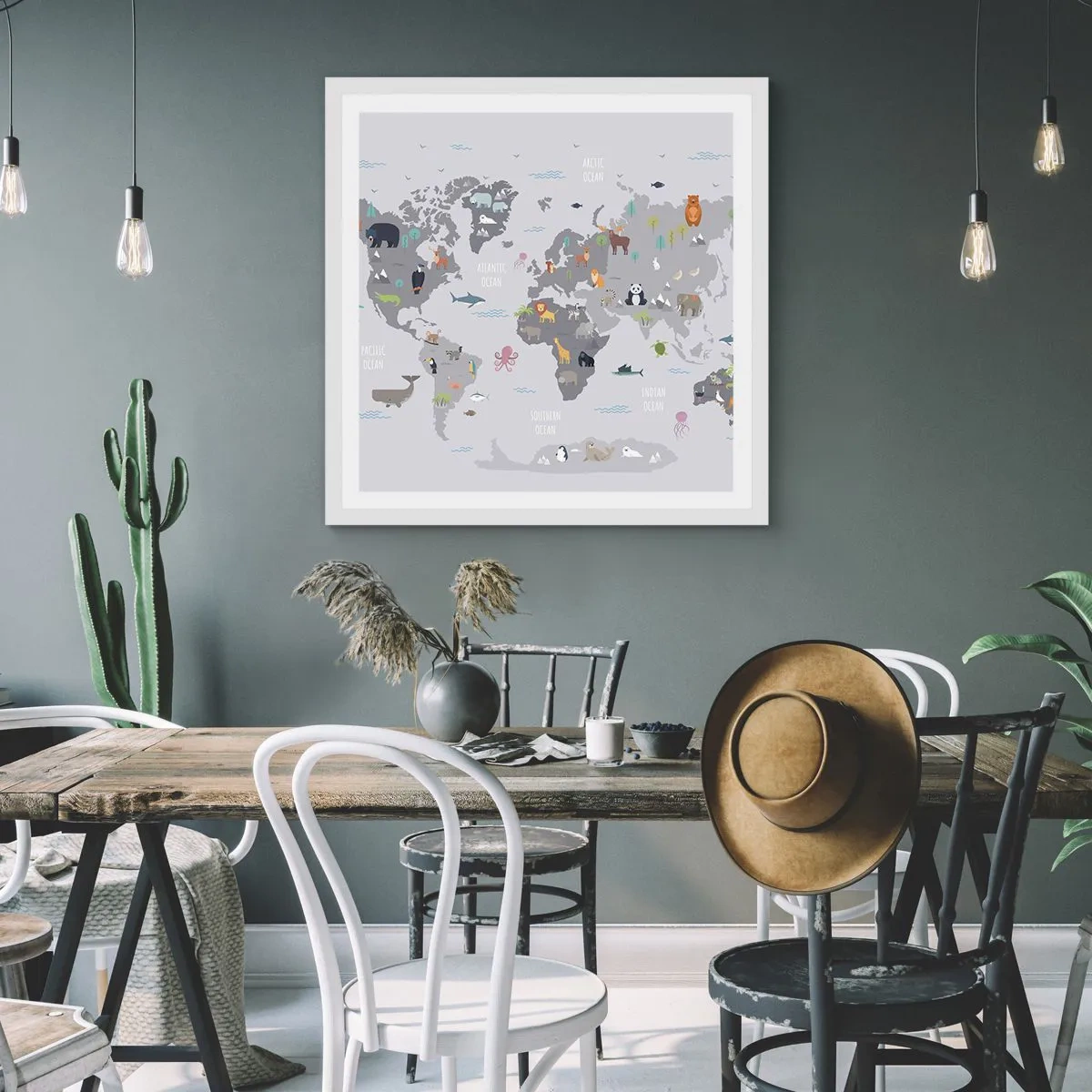 Poster în ramă albă - Spune-mi de unde ești... - 60x60 cm