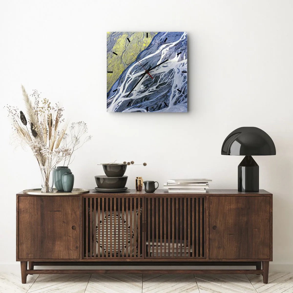 Ceas de perete - Ceas pe sticlă - Picturi din natură - 30x30 cm