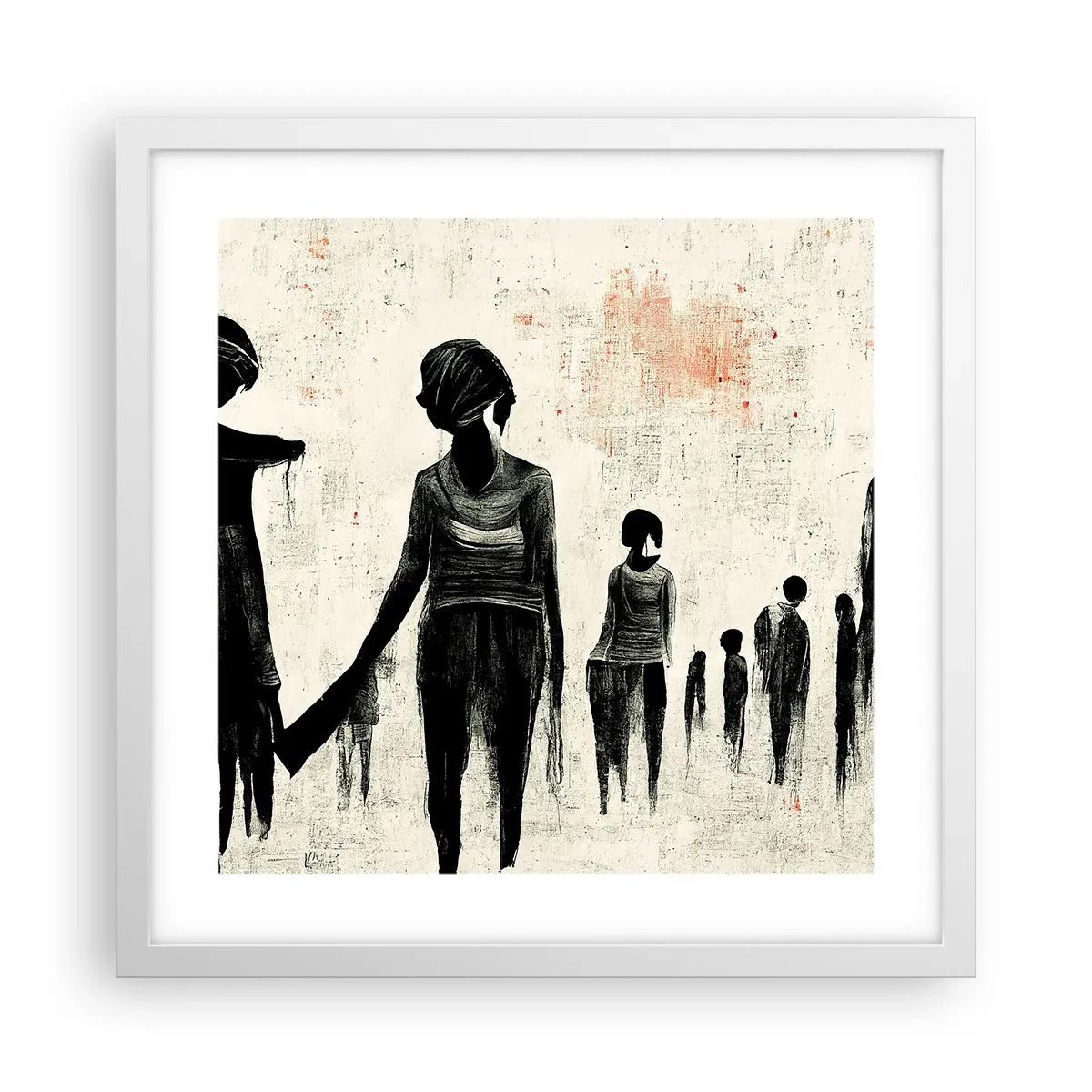 Poster în ramă albă - Împotriva singurătății - 40x40 cm